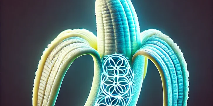 Las bananas brillan bajo luz ultravioleta